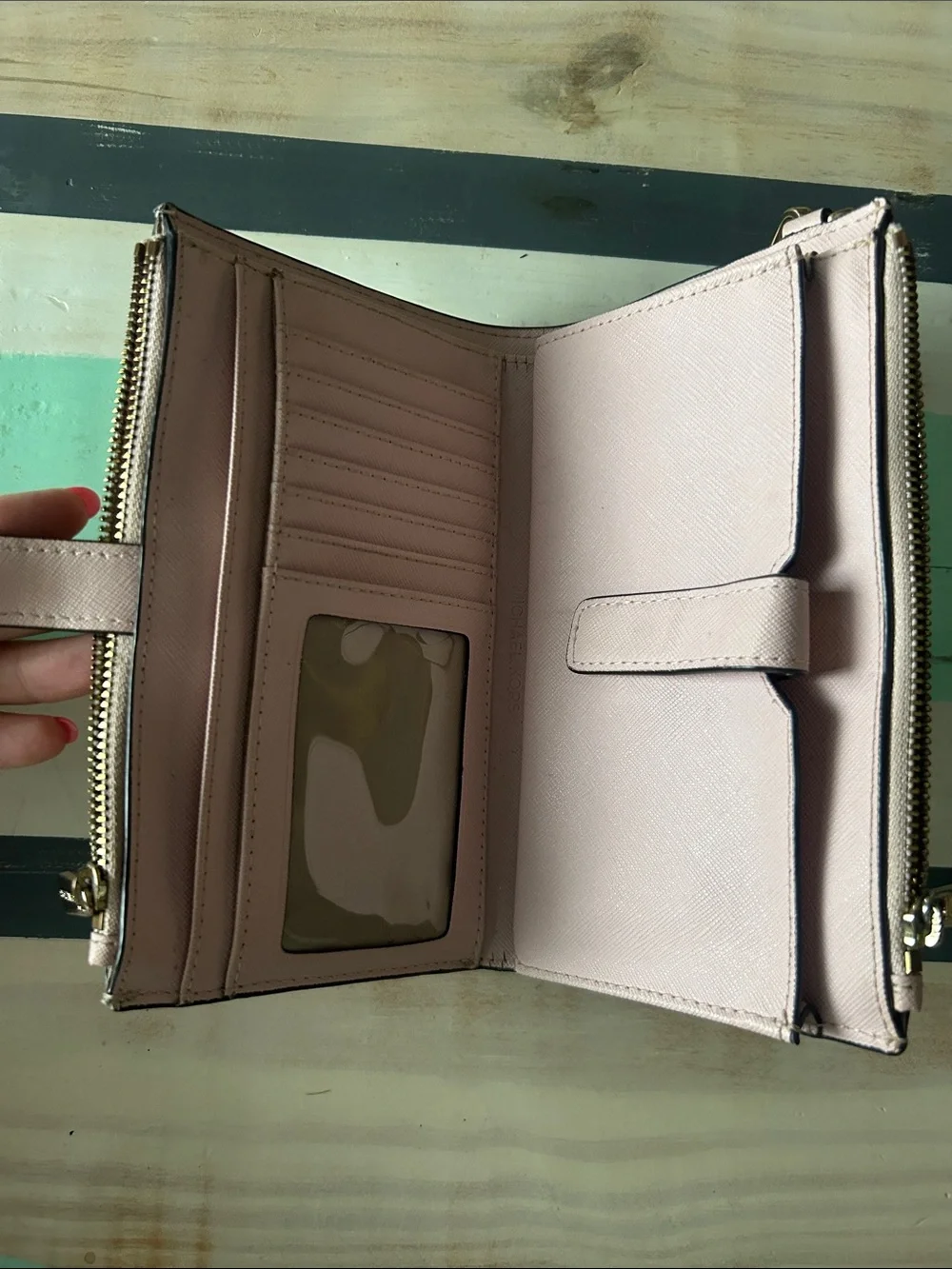 Michael Kors Blush Pink Saffiano Wristlet Clutch